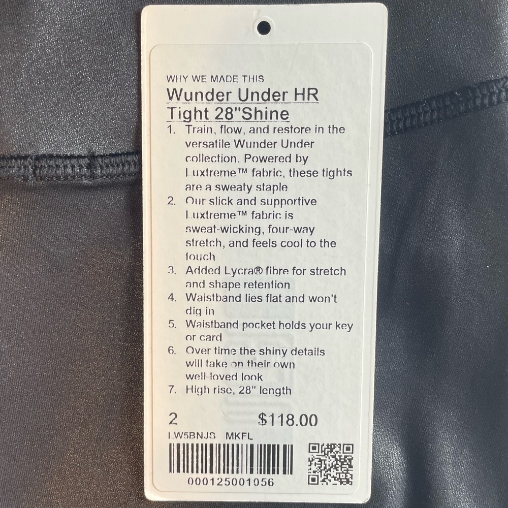 Wunder Under HR Tight 28" SHINE Matte Black Foil - Picture 10 of 10